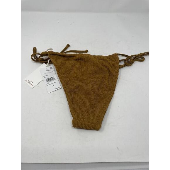 Good American Women's Size 1/2 Bikini Bottoms Bronze Brown Always Fits Tiny Ties - Picture 3 of 5